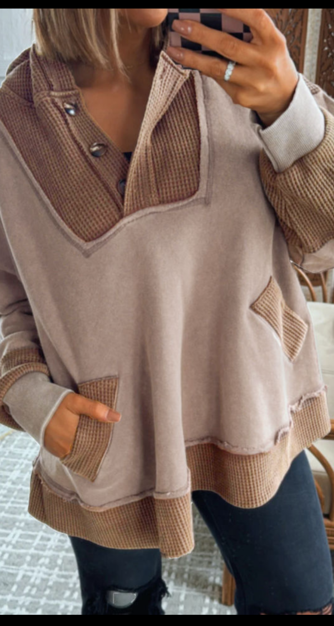 Fashionably waffle knit