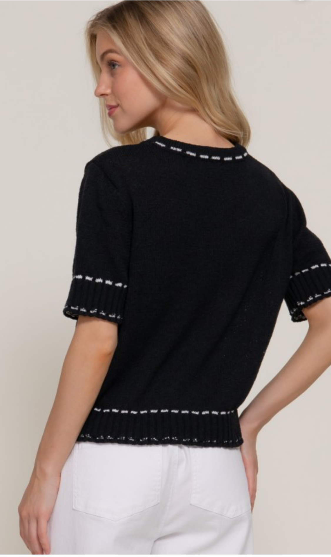 Contrast Stitch Sweater
