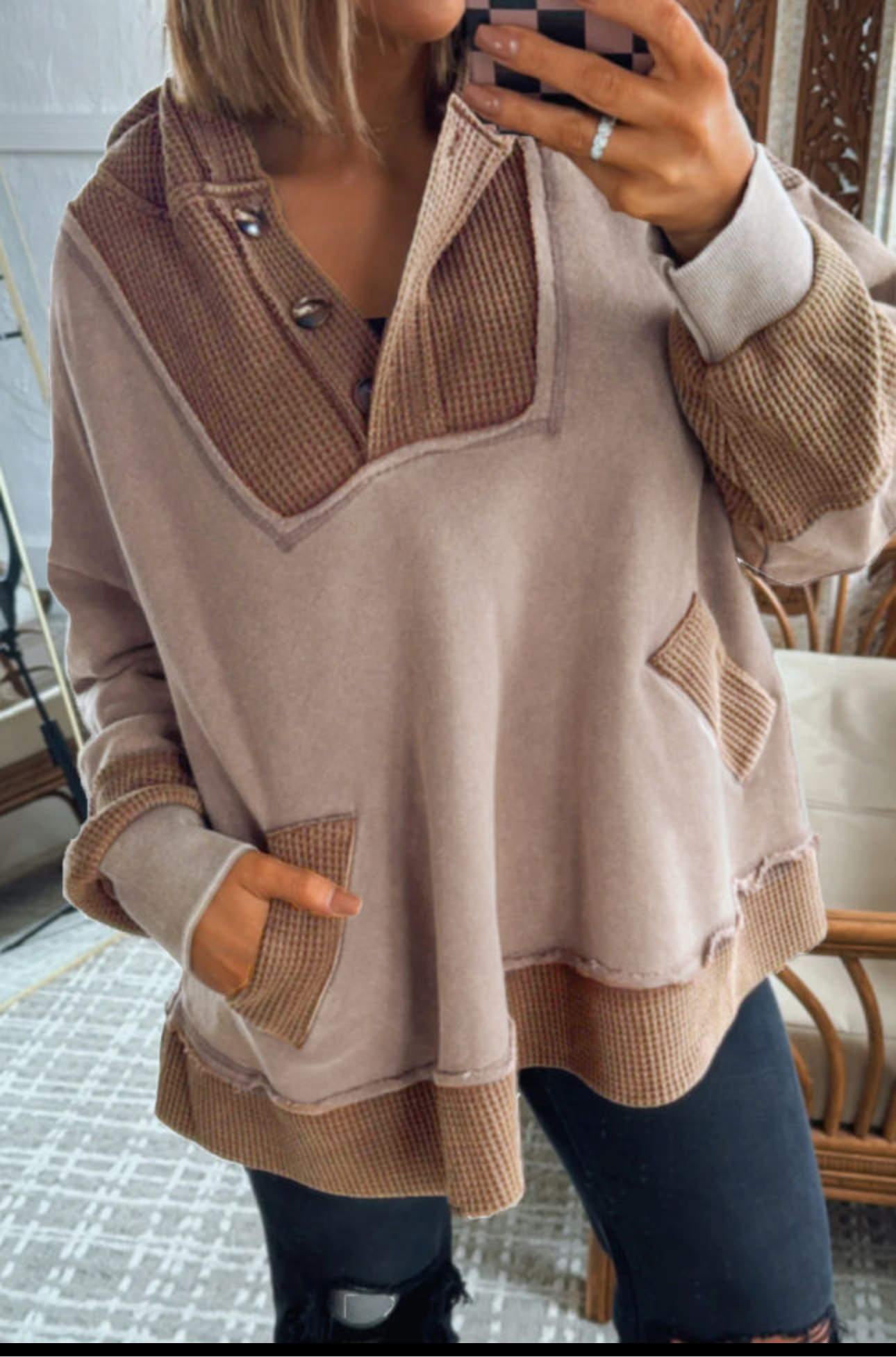 Fashionably waffle knit