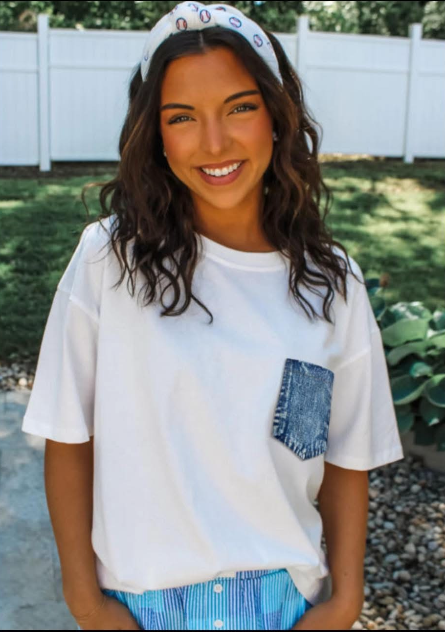 Denim pocket tee