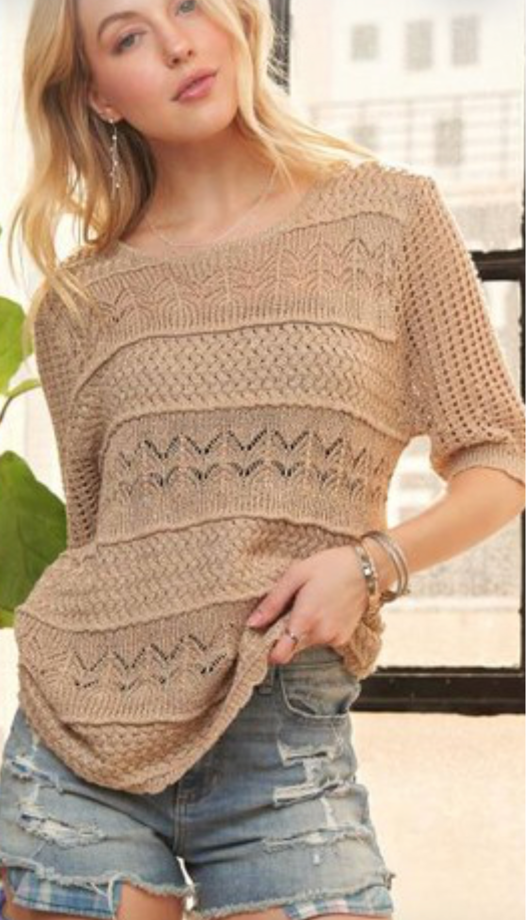 Never bored in beige sweater