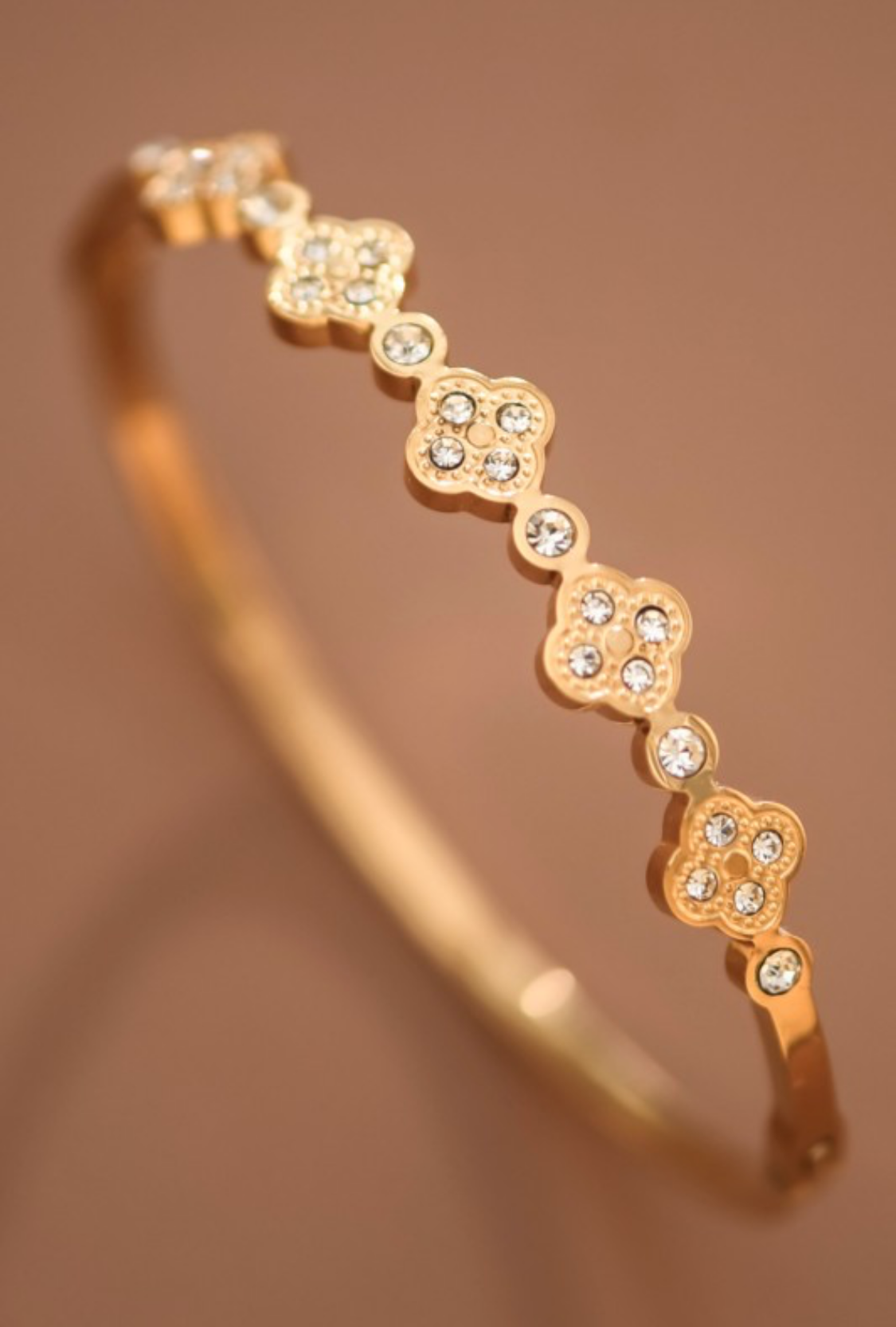 Gold Clover Bracelet Bangle