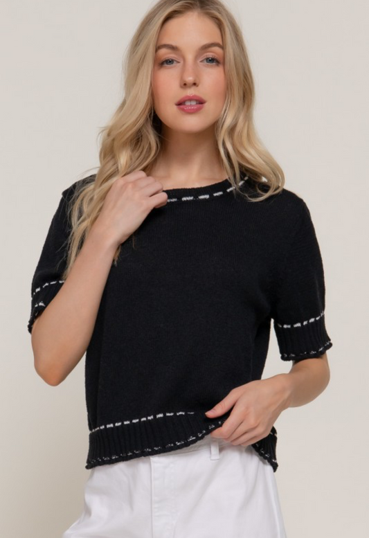 Contrast Stitch Sweater
