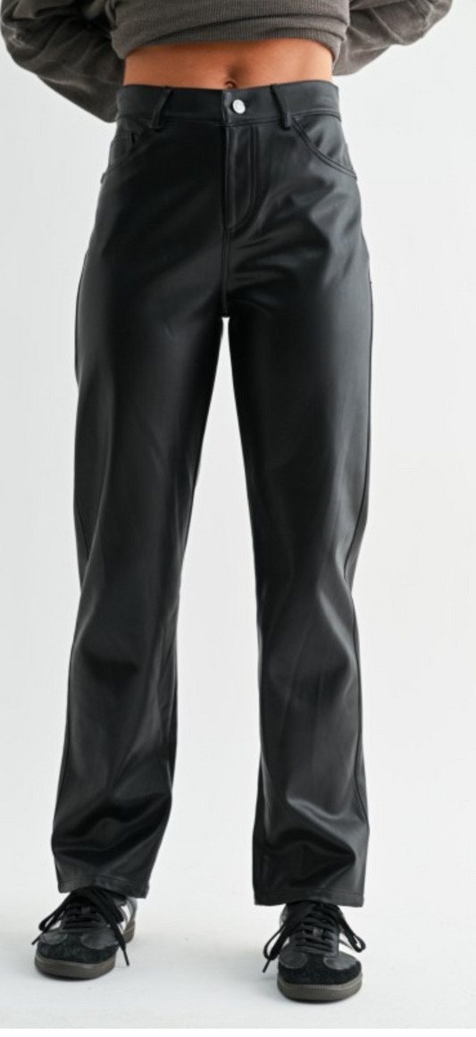 Get it straight leather pants