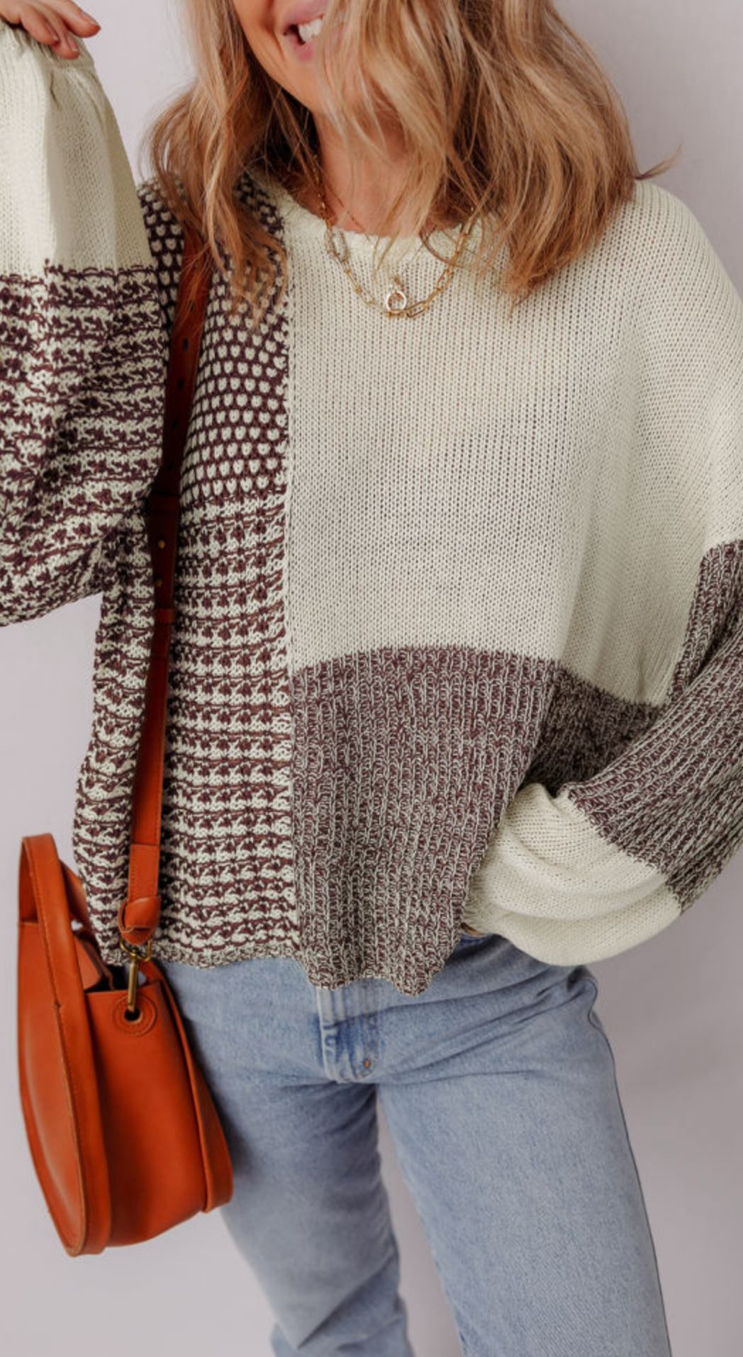 Don't be bashful in brown sweater