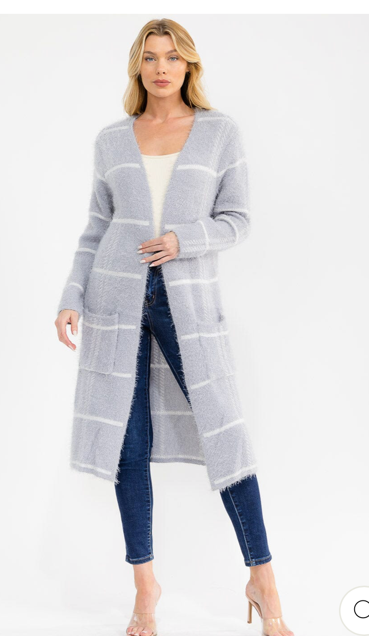 Gray snuggle cardi