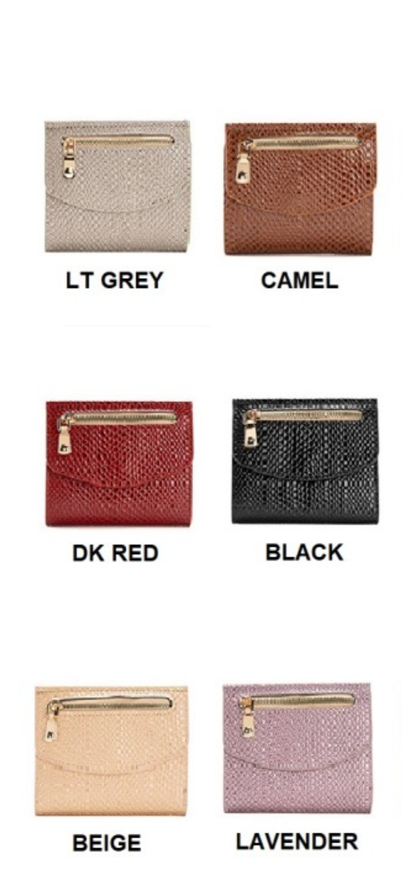 Crodile vegan leather trifold wallet