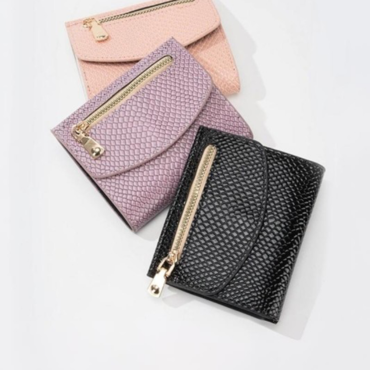 Crodile vegan leather trifold wallet