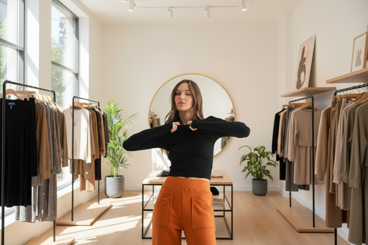 Black ribbed high neck top by MONO B