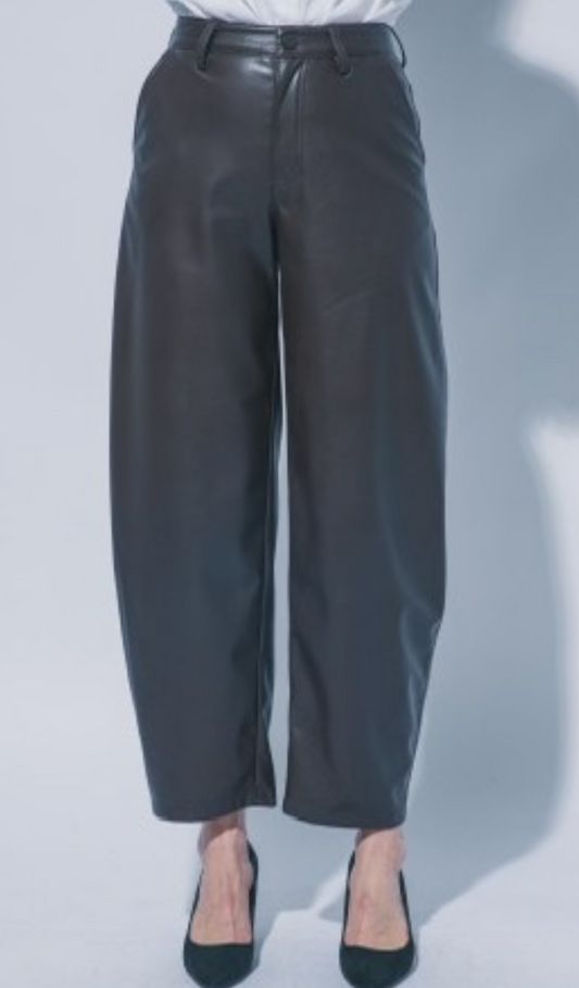 Leather Barrel Pants