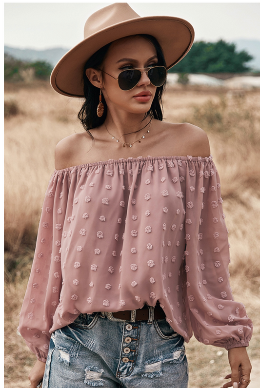 Off the Shoulder Mauve top