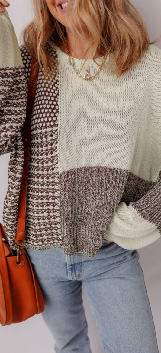 Don't be bashful in brown sweater
