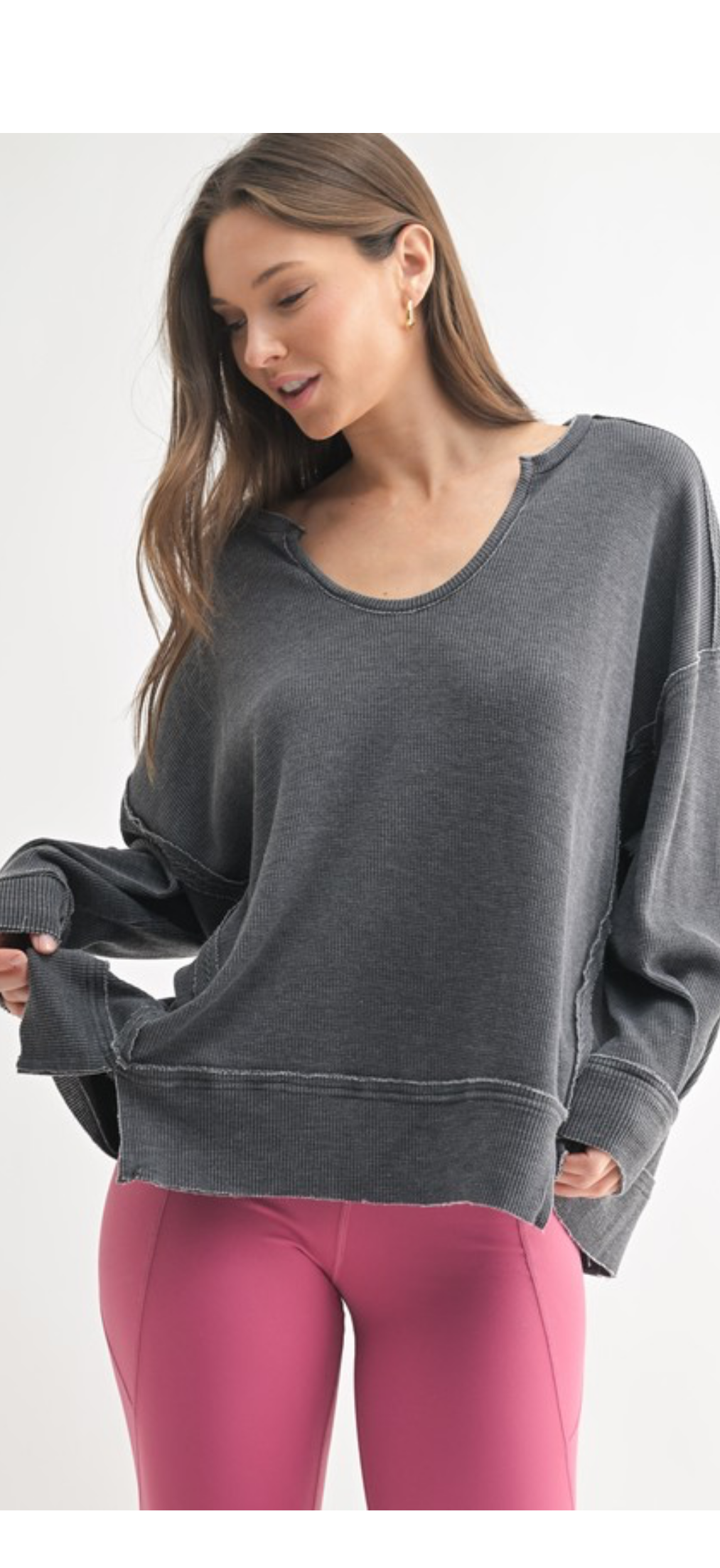 Never feel Gray Waffle top